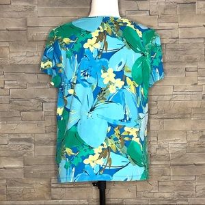croft & barrow Tops - Croft & Barrow blue and green floral t-shirt croft & barrow Tops - Croft & Barrow blue and green floral t-shirt